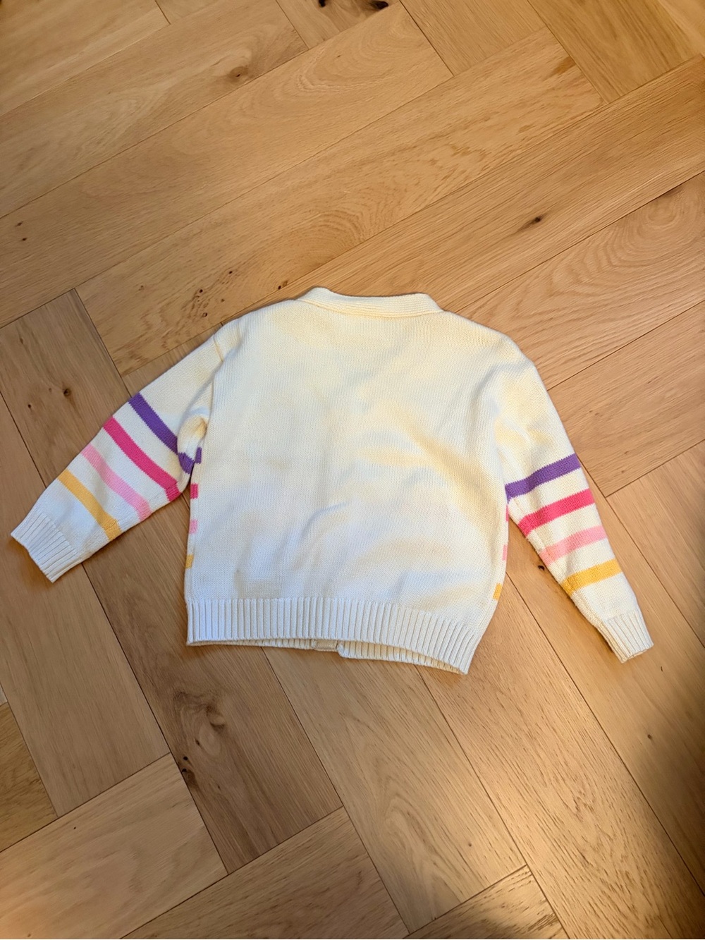 Bluey Cream Striped Cardigan with Cartoon Bluey and Bingo Patches - Picture 2 of 2